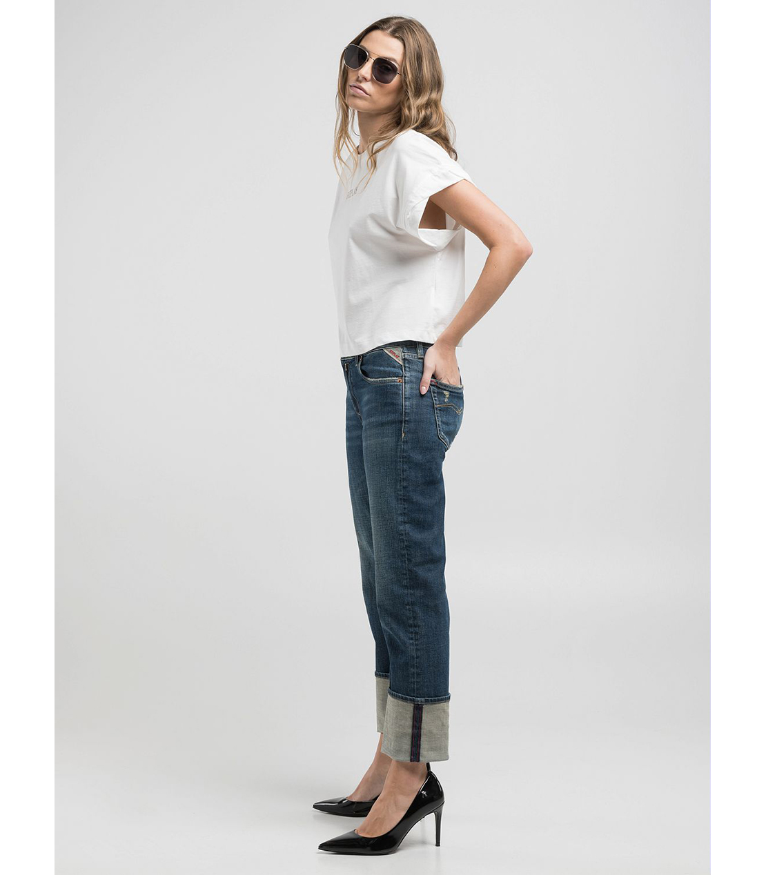 ロゴプリント入りクロップドTシャツ 詳細画像 オフホワイト 4